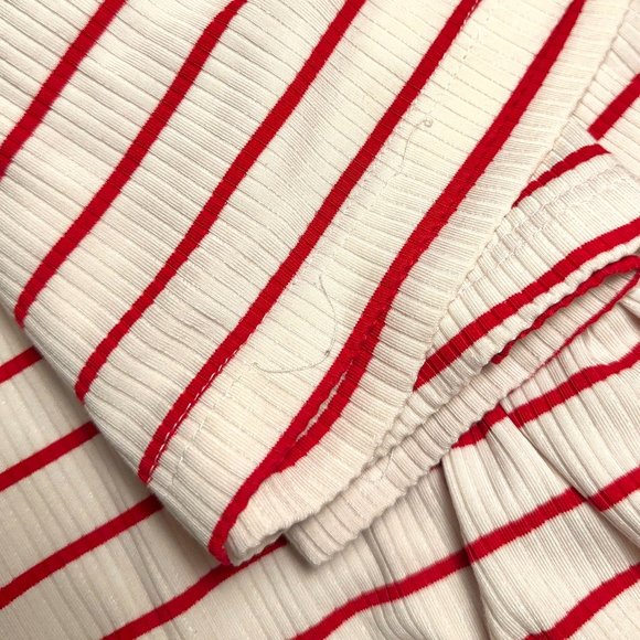 Reformation Benji Ribbed Dress Red and White Stripe - Picture 6 of 7